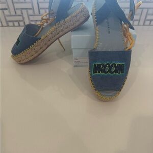 Chiara Ferragni Blue Espadrilles Casual Slip-On